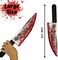 4E’s Novelty Large 16.5" Fake Knife with Bloody Effect – Plastic Halloween Prop Knife for Scary Clown, Michael Myers, Chucky, Zombie Costumes – Safe for Kids & Adults, Realistic Look, Lightweight Toy